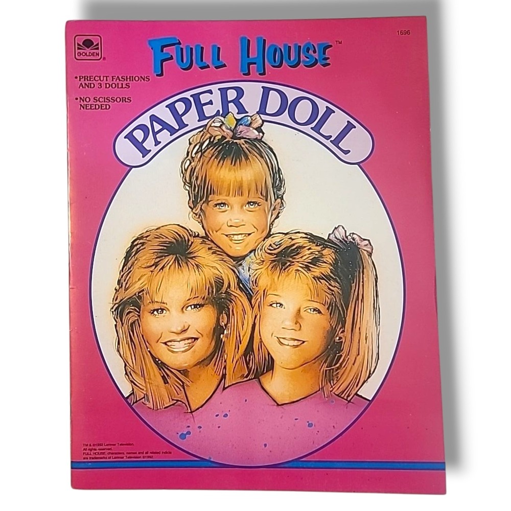 Full House Paper Doll Golden 1596 Olsen Twins DJ Stephanie Uncut NOS‎ 1990